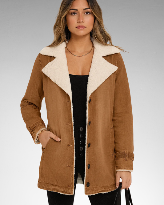 DILIANE | CHAQUETA OLIVIA CREATION CON BORREGUITO INTERIOR