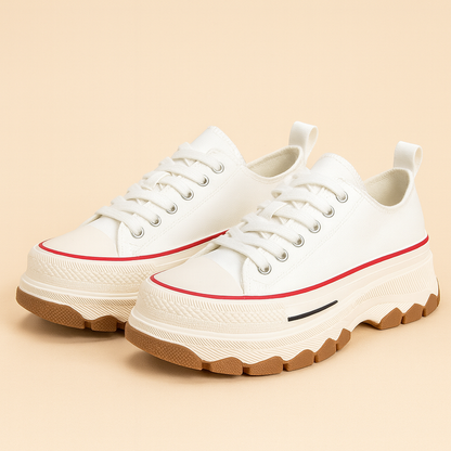 GAIAS - Zapatillas cómodas de tela con plataforma.