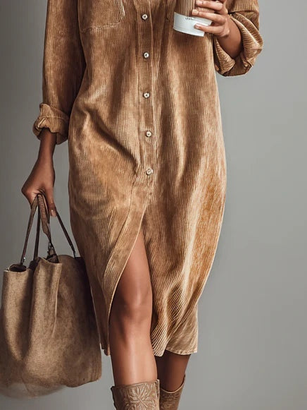 Macarena | Vestido midi suelto de pana