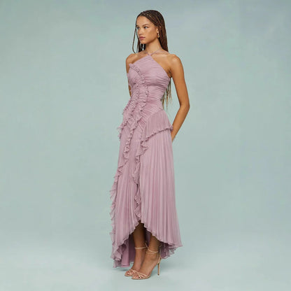 OLAYA | VESTIDO LARGO CON VOLANTES